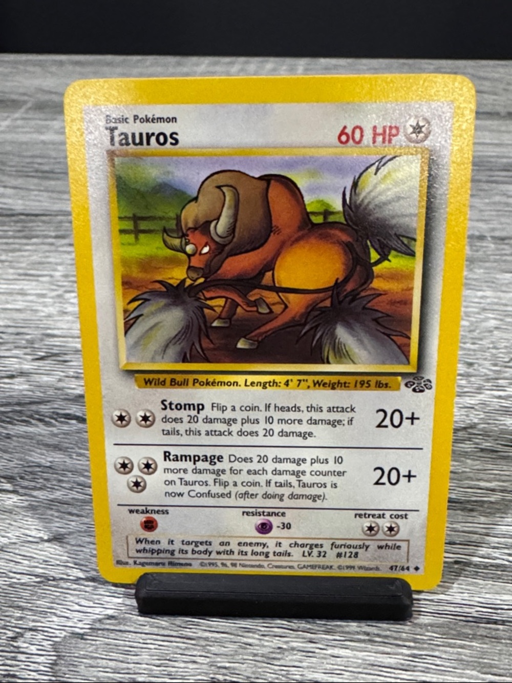 Pokémon | Jungle #47/64: Tauros (1999) - Vintage Collectible Trading Card